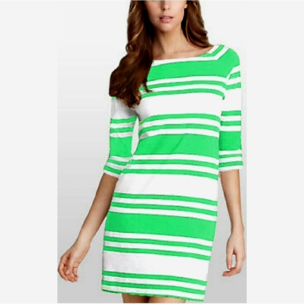 LILLY PULITZER CASSIE DRESS PREP GREEN SKIPPER STRIPE